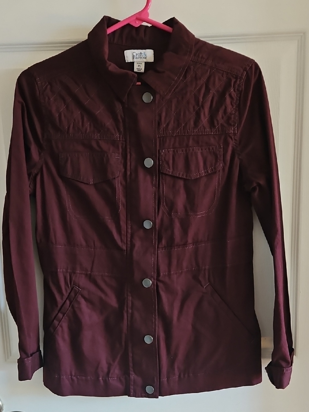 croft & barrow Deep Burgundy Button-Front Jacket